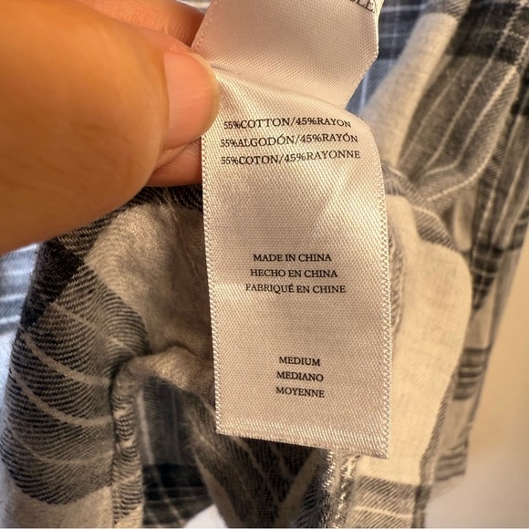 Rails Men’s Brushed Lennox Charcoal Glen Gray Long Sleeve Flannel Shirt Medium - Picture 7 of 7